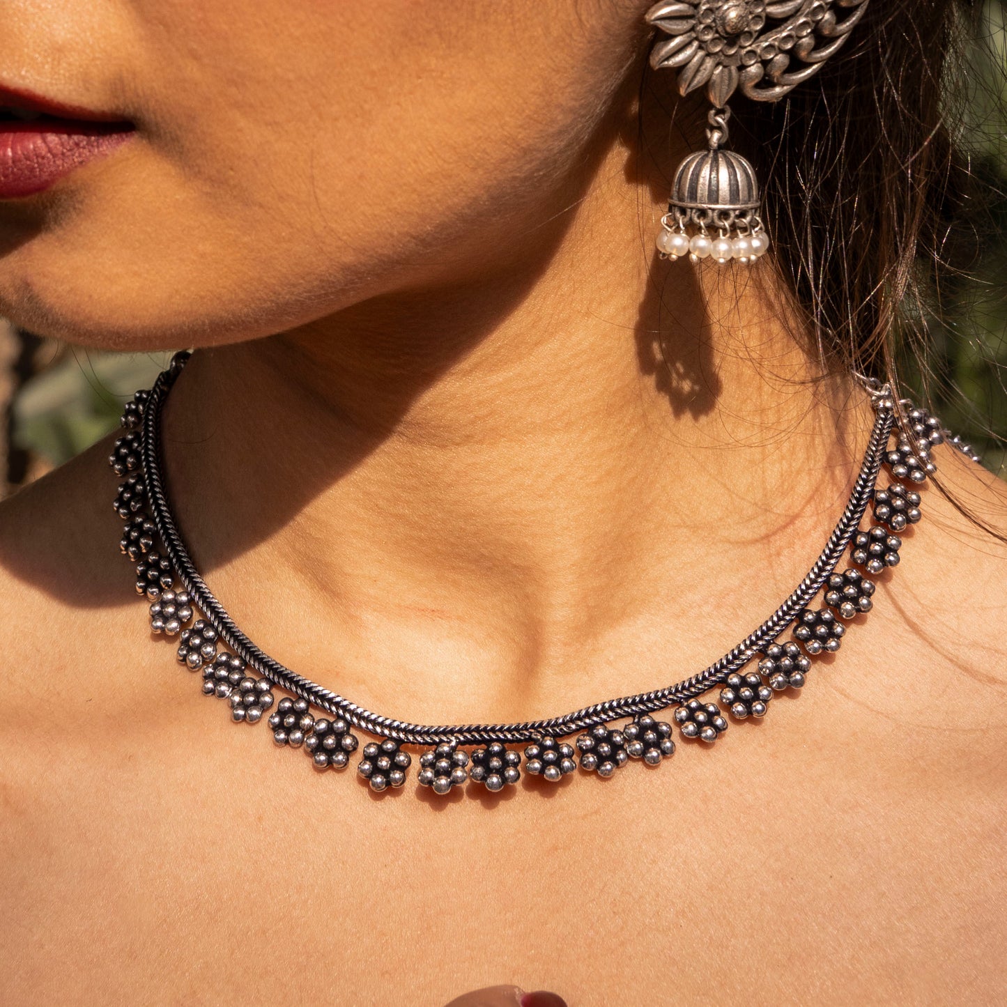 Phool Oxidised Necklace