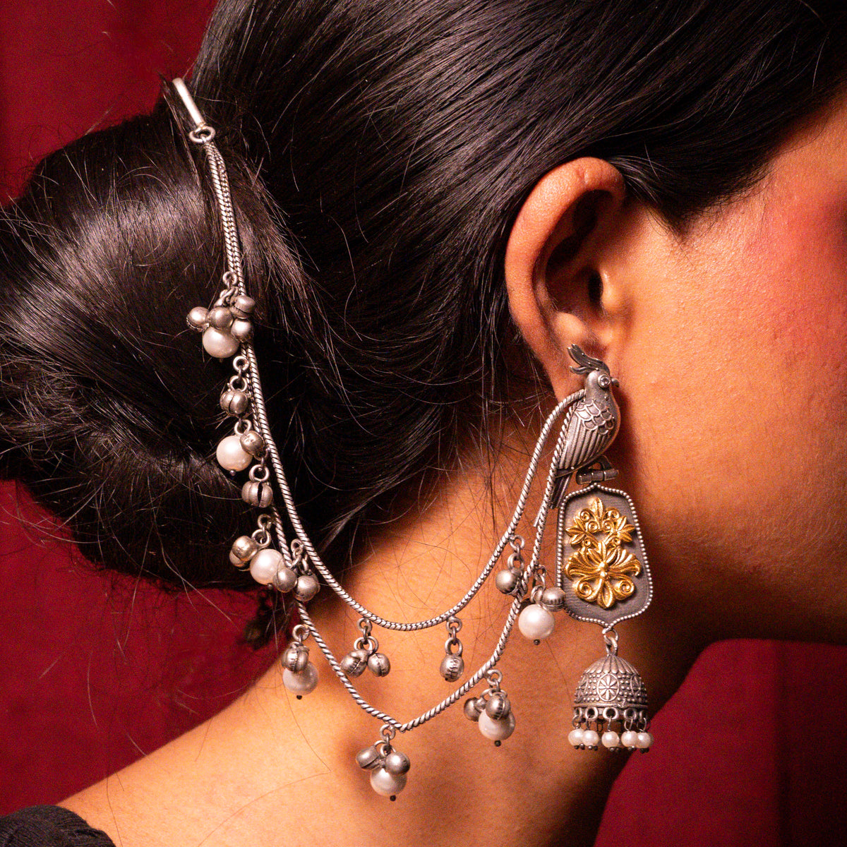 Saahara Jhumke with Detachable Chain