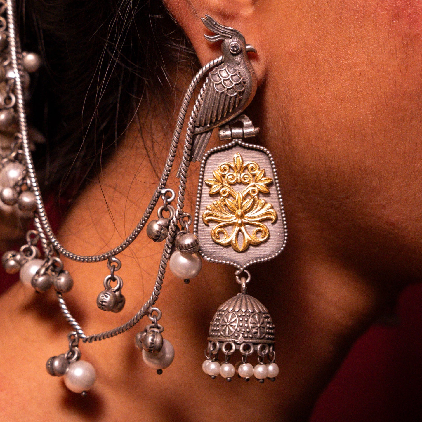 Saahara Jhumke with Detachable Chain