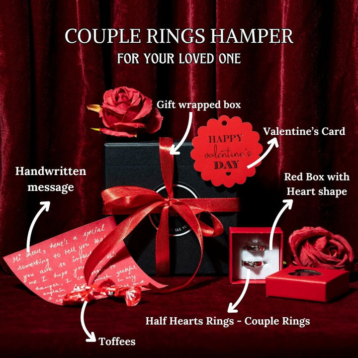 Half Hearts Rings - Couple Rings Hampers