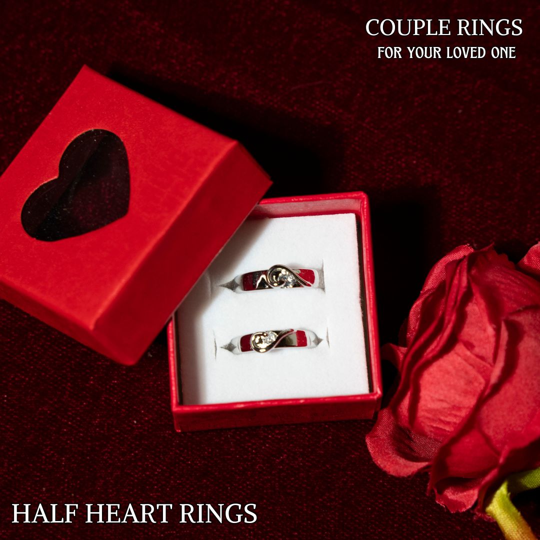 Half Hearts Rings - Couple Rings Hampers