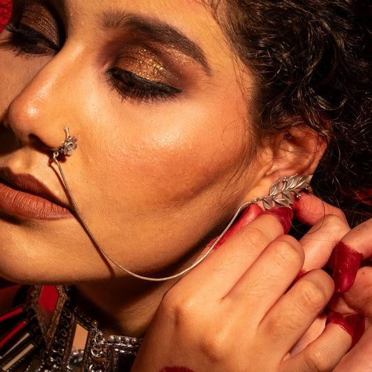 Banjaari Earcuffs with Chain Nosepin