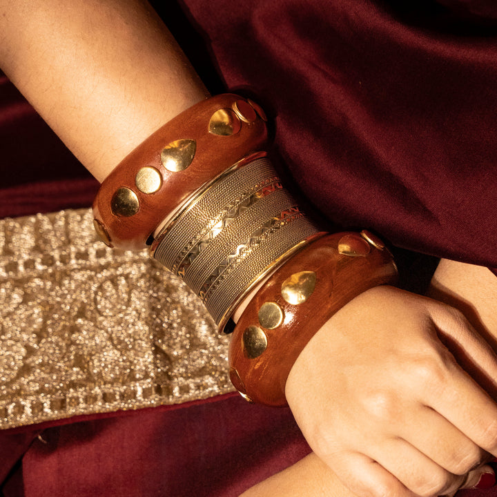 Mira Sunehri Bangle Stack - With Anokha Kada