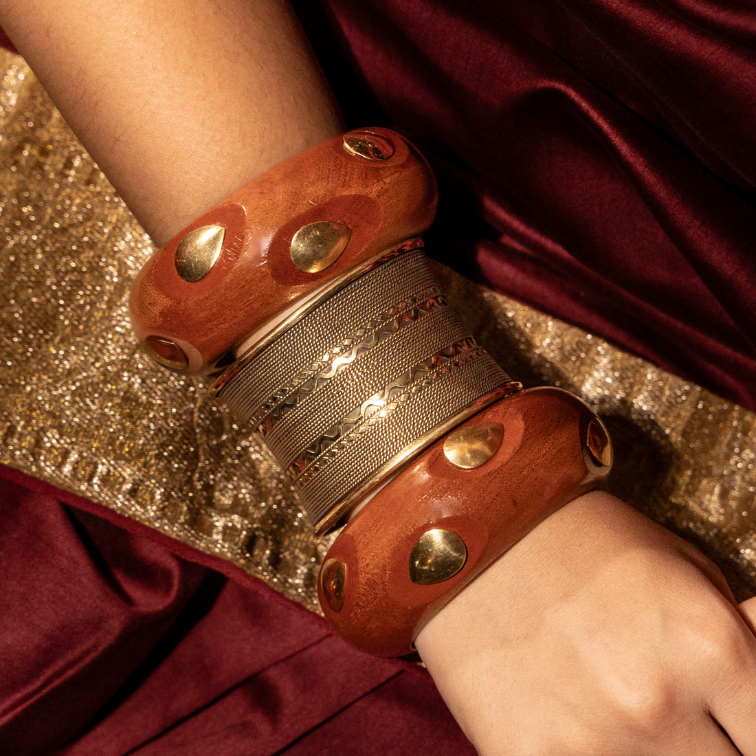 Indira Sunehri Bangle Stack - With Anokha Kada