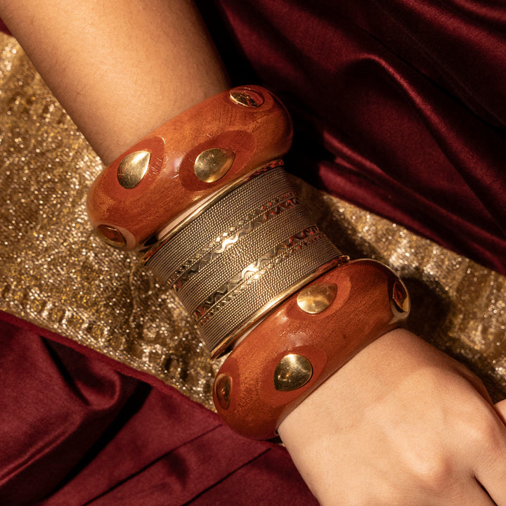 Indira Sunehri Bangle Stack - With Anokha Kada