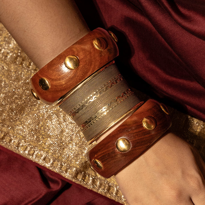 Leela Sunehri Bangle Stack - With Anokha Kada