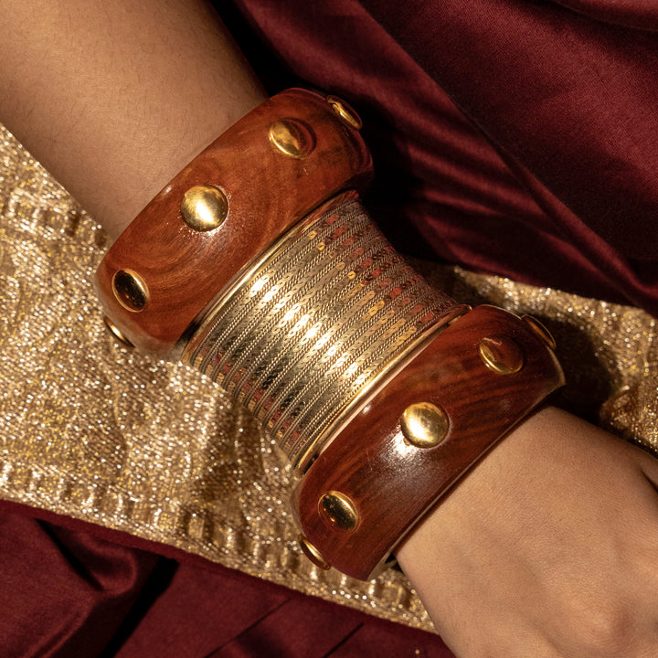 Leela Sunehri Bangle Stack - With Roop Kada