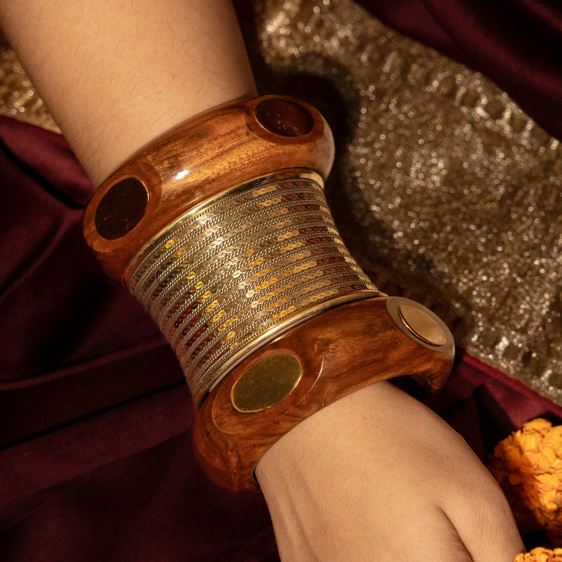 Bhumi Sunehri Bangle Stack - With Roop Kada