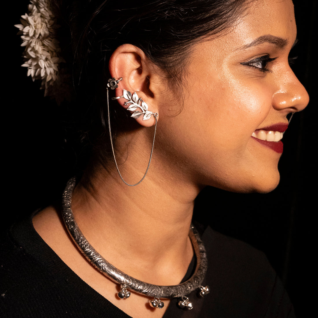 Banjaari Earcuff with Chain Nosepin - Pair