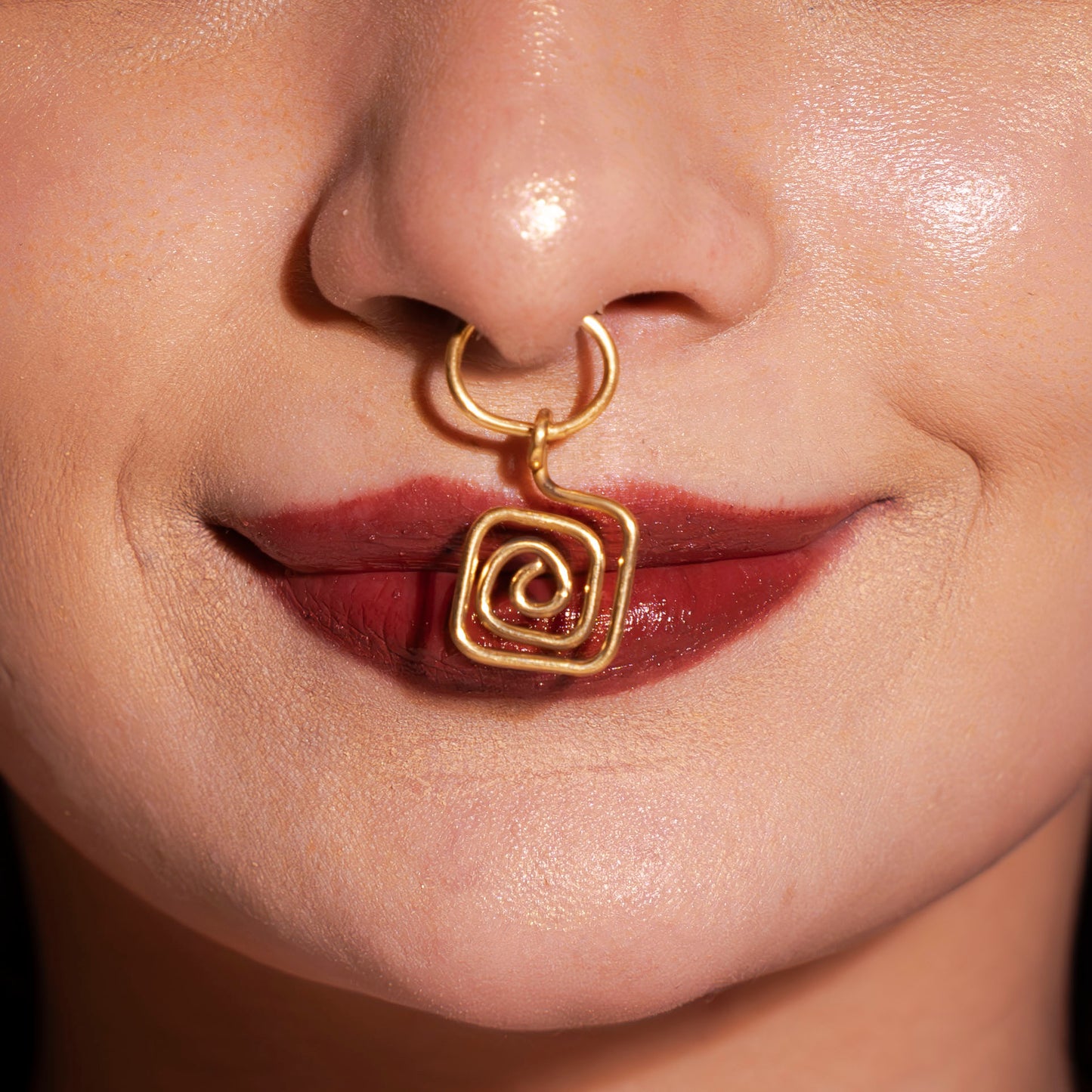 Square Septum Nose Ring - Clip On