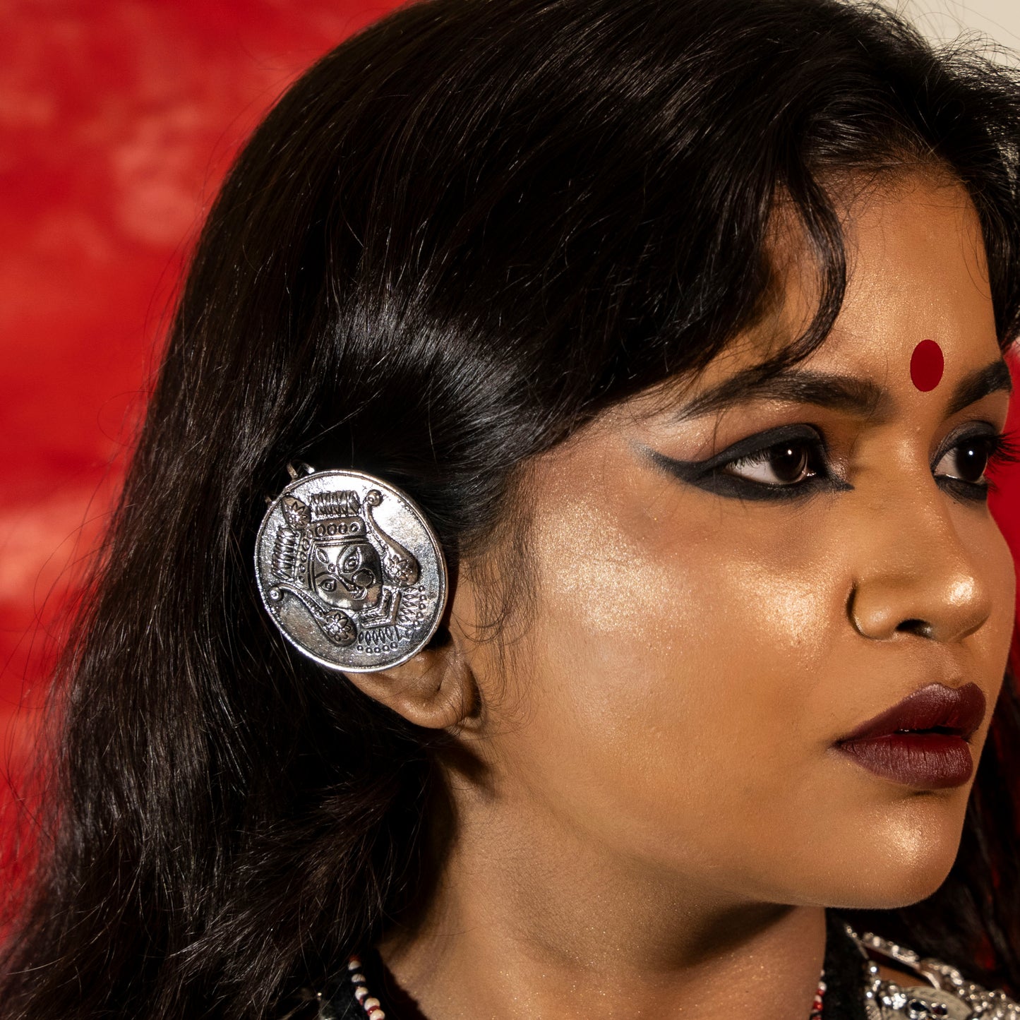 Mahadurga Clip on Bugaadi/ Hair Accessory - Pair