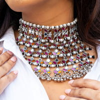 Rangeela Choker Set - Pink and Orange