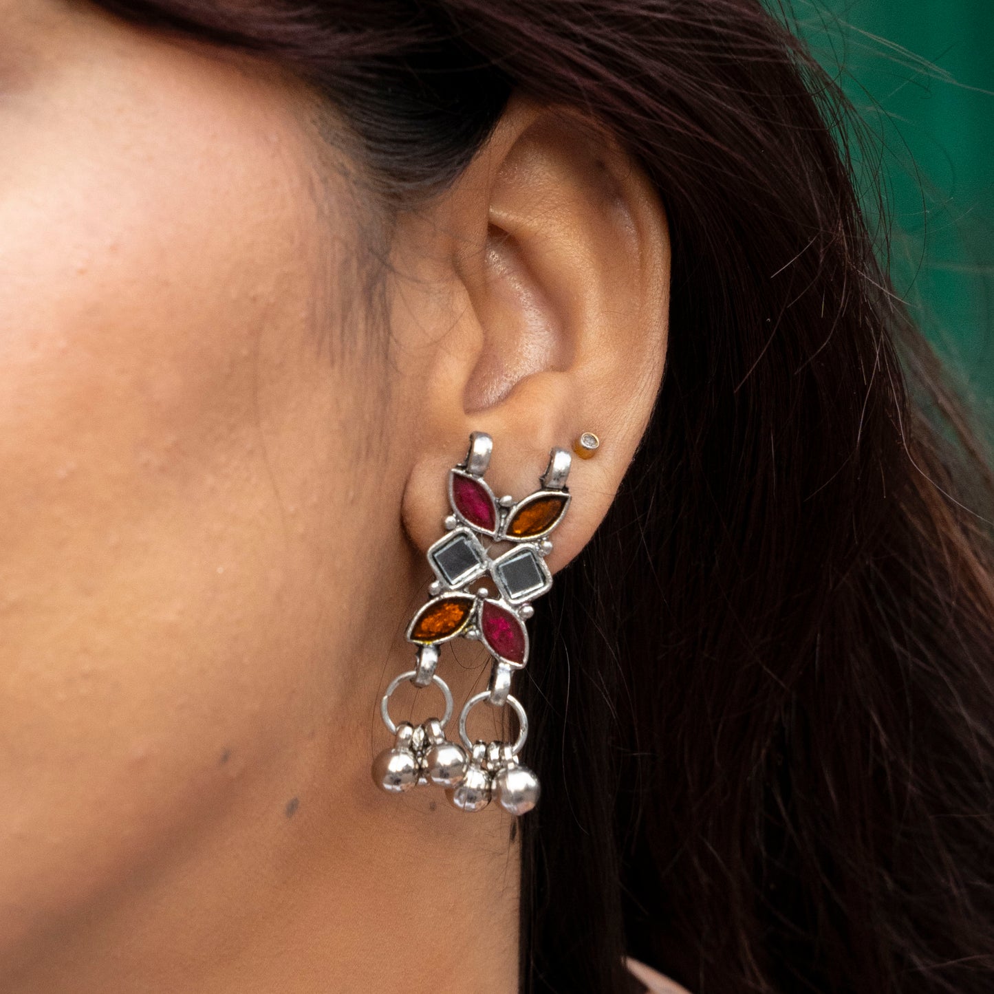 Rangeela Choker Set - Pink and Orange