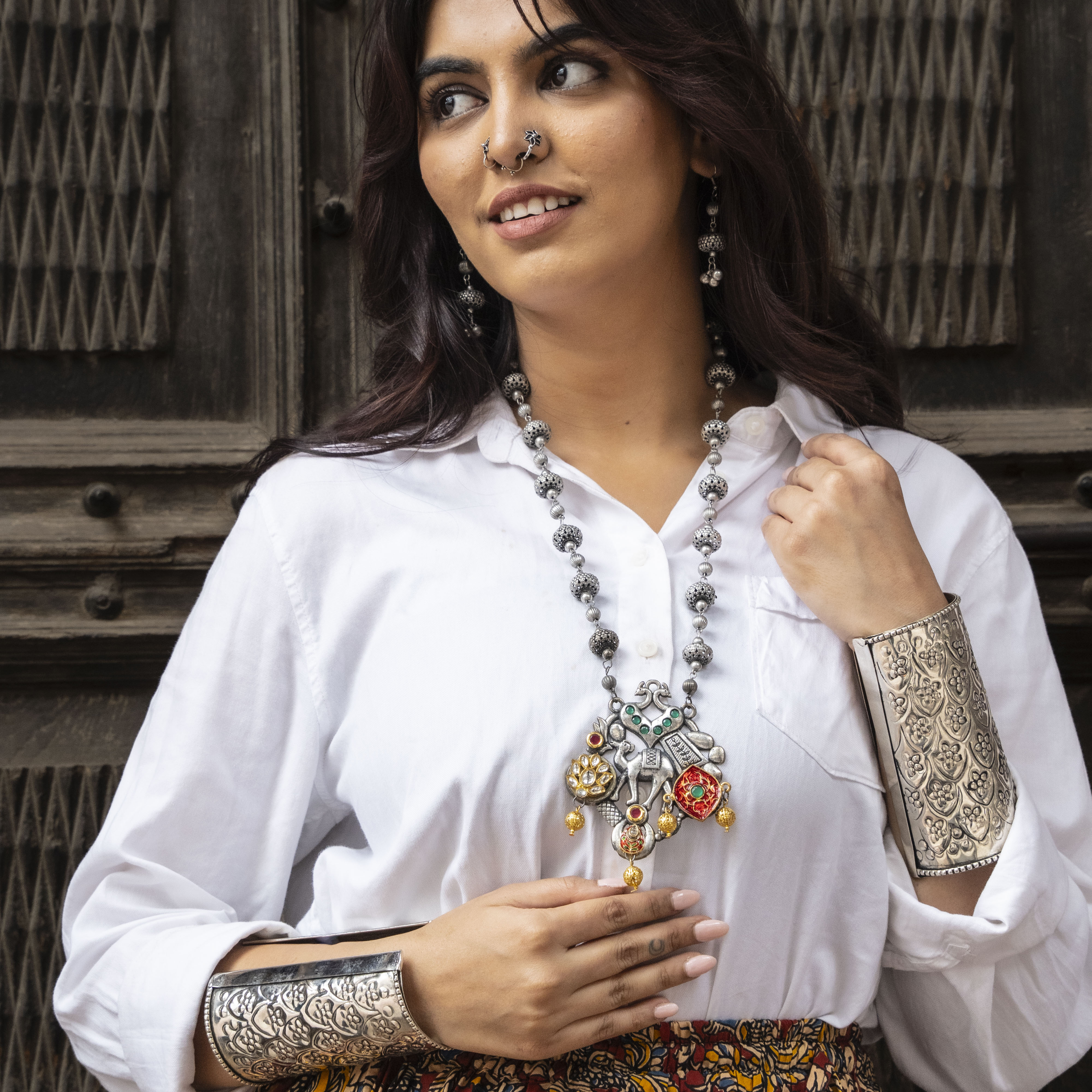 Long Necklace Kundan Set