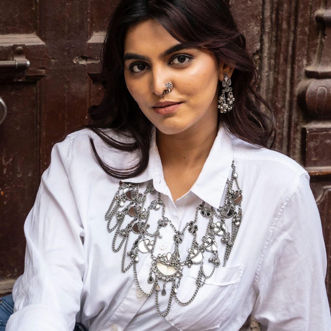 Kaanch ka Haar with Earrings with 1 FREE Necklace