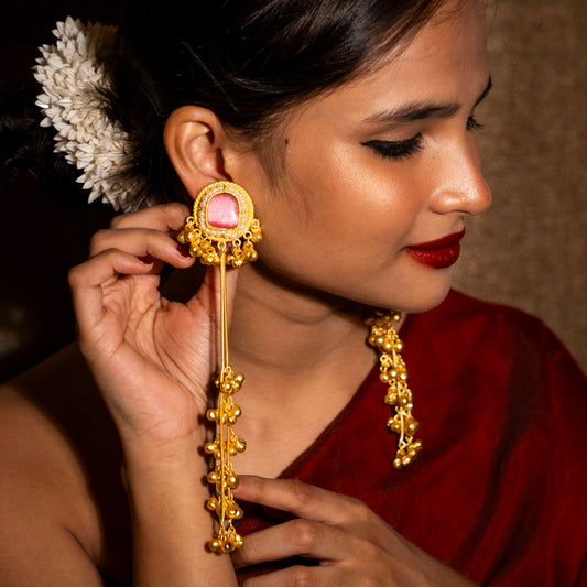 Inaya Kashmiri Earrings - Pink