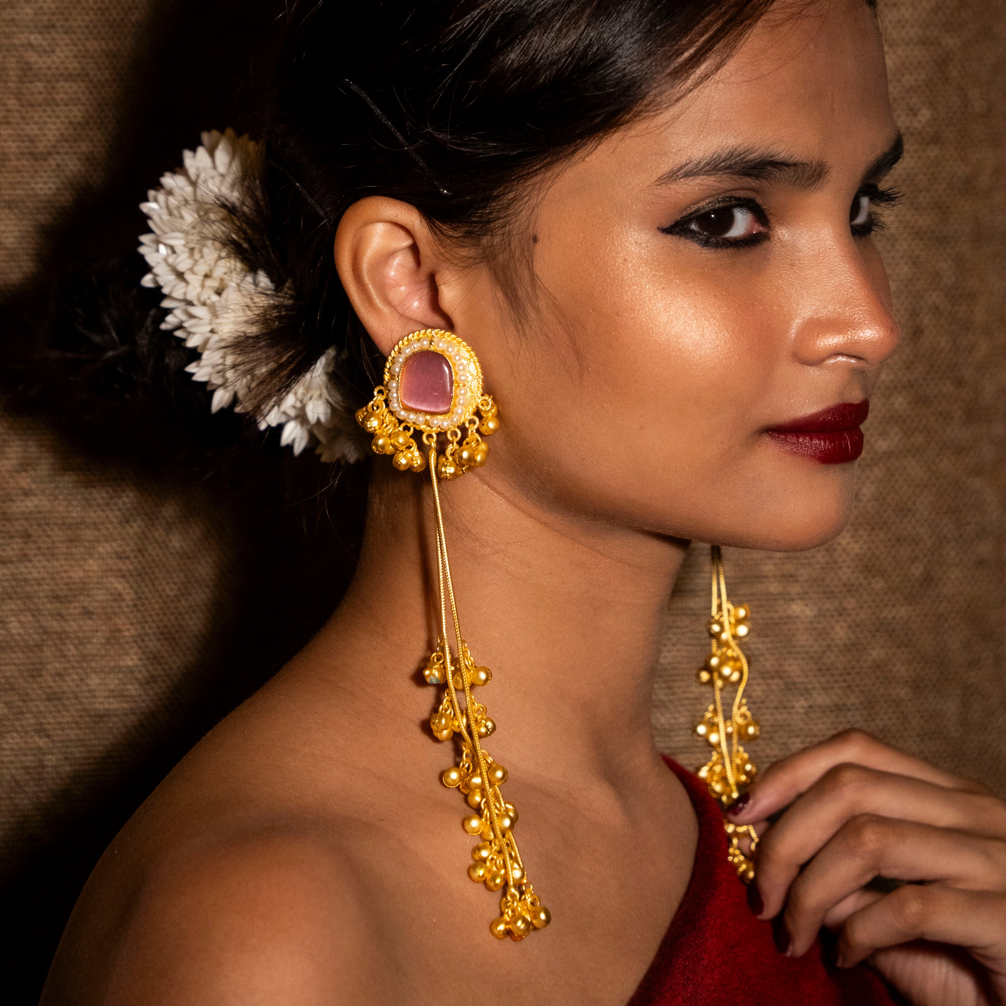 Inaya Kashmiri Earrings - Pink