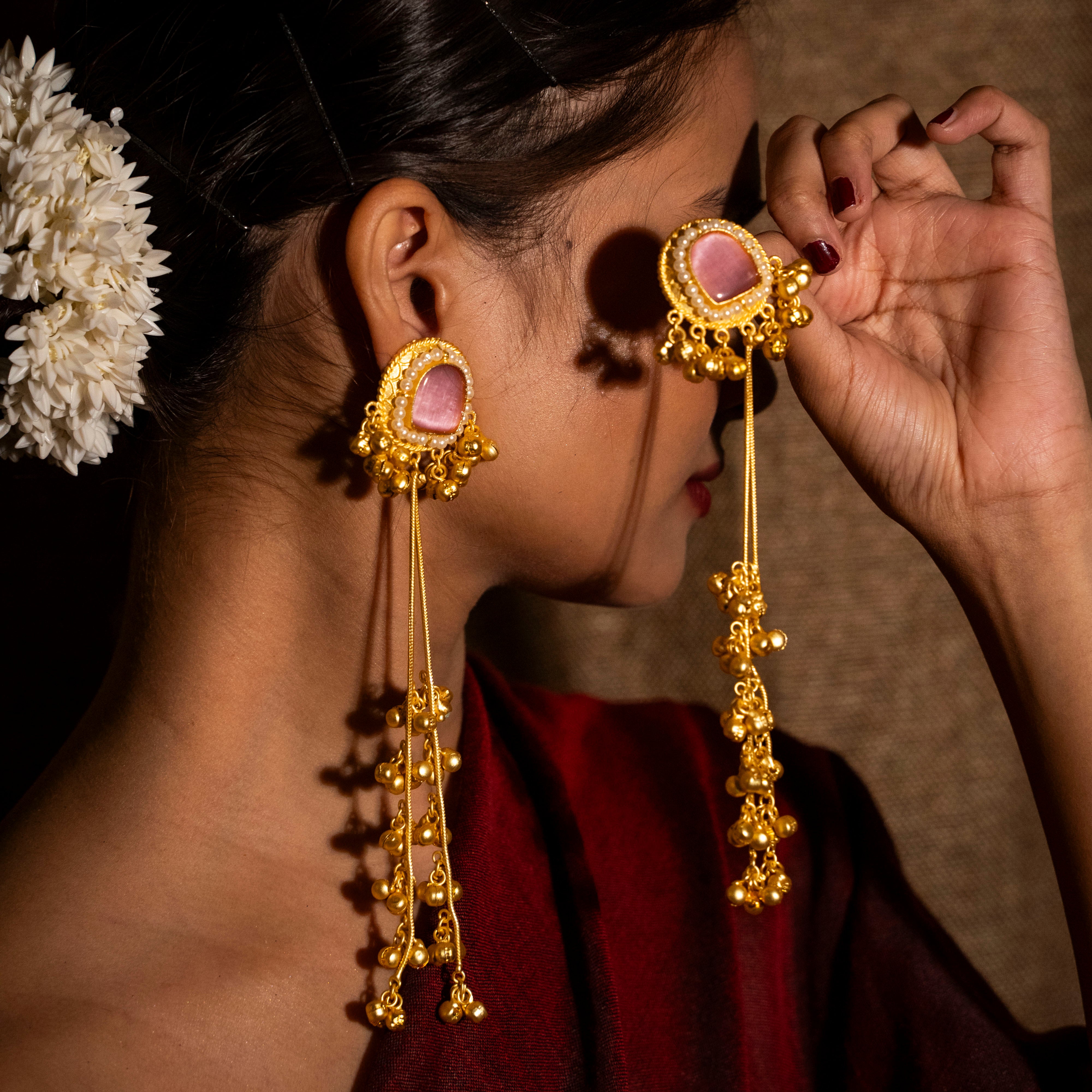 Inaya Kashmiri Earrings - Pink