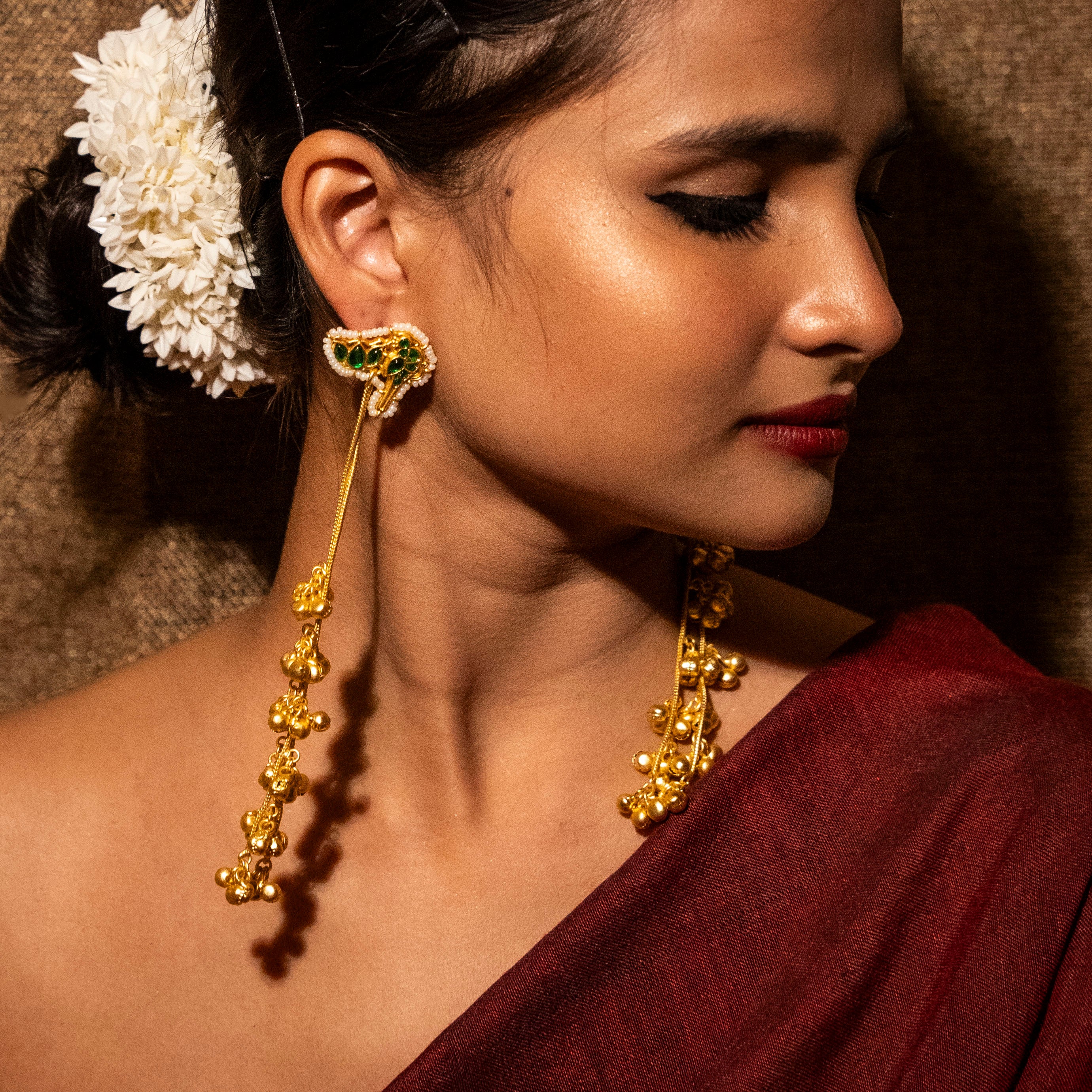 Yasmeen Kashmiri Earrings - Green