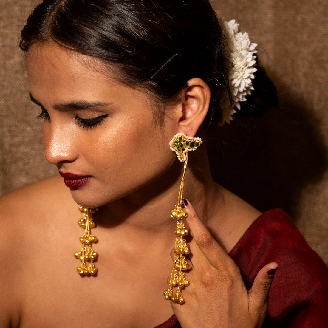 Yasmeen Kashmiri Earrings - Green