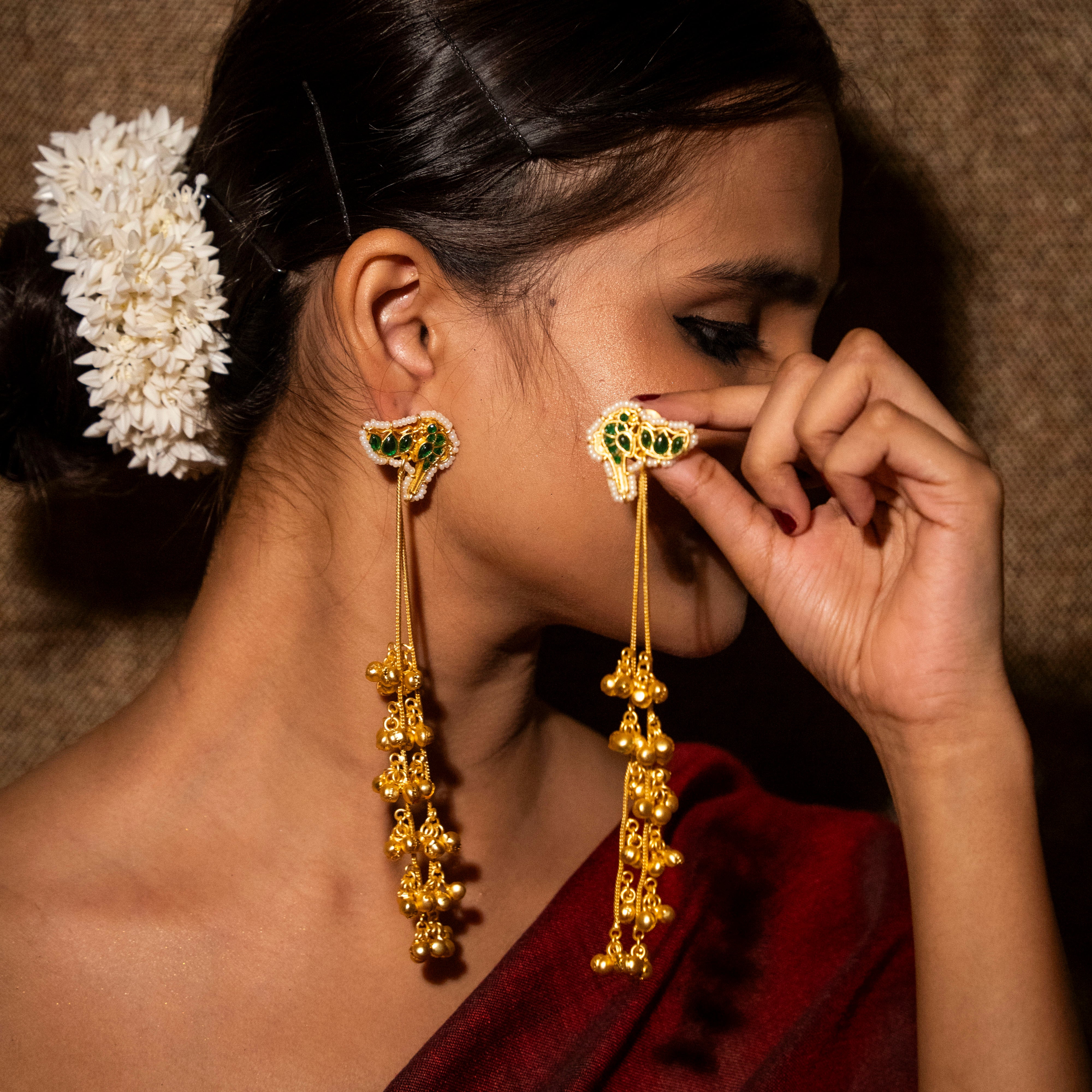 Yasmeen Kashmiri Earrings - Green