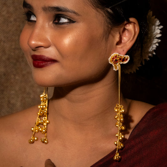 Yasmeen Kashmiri Earrings - Red