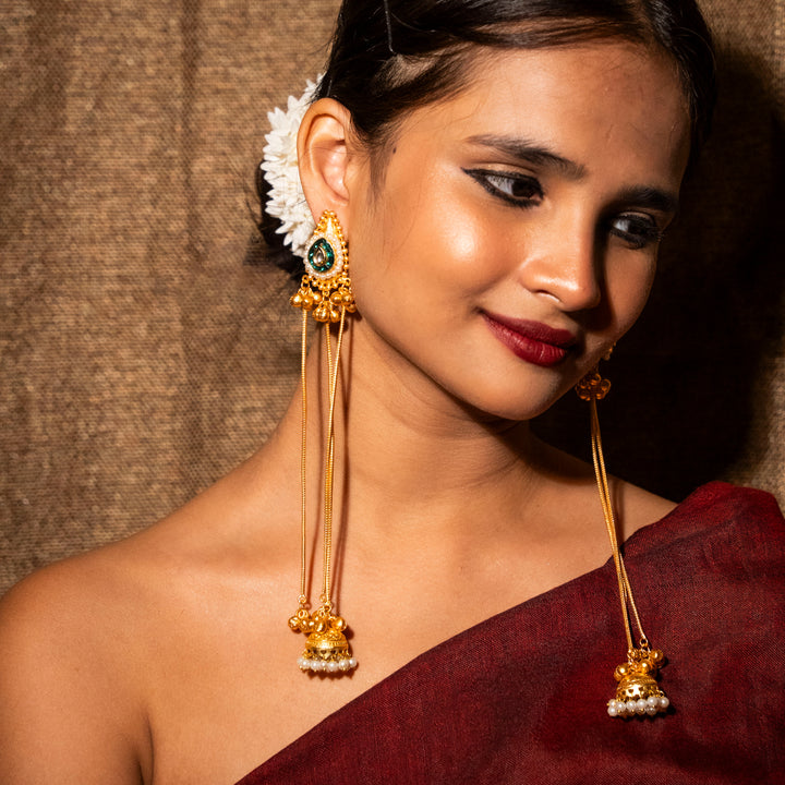 Fiza Kashmiri Earrings - Red