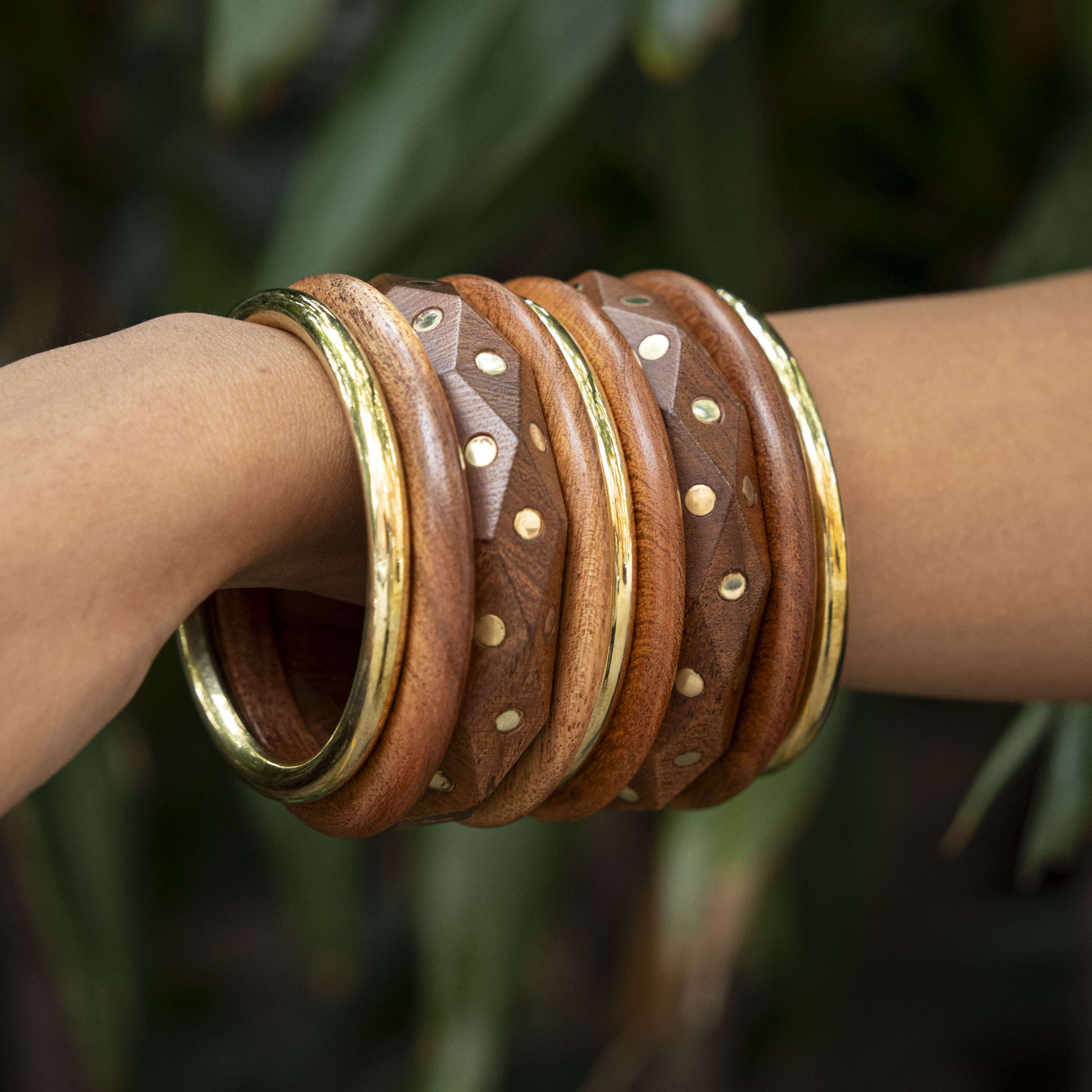 Aabha Wooden Bangle Stack