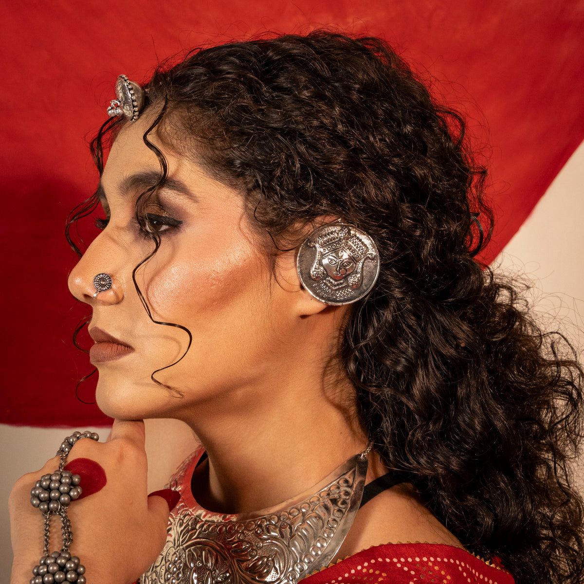 Mahadurga Clip on Bugaadi/ Hair Accessory - Pair