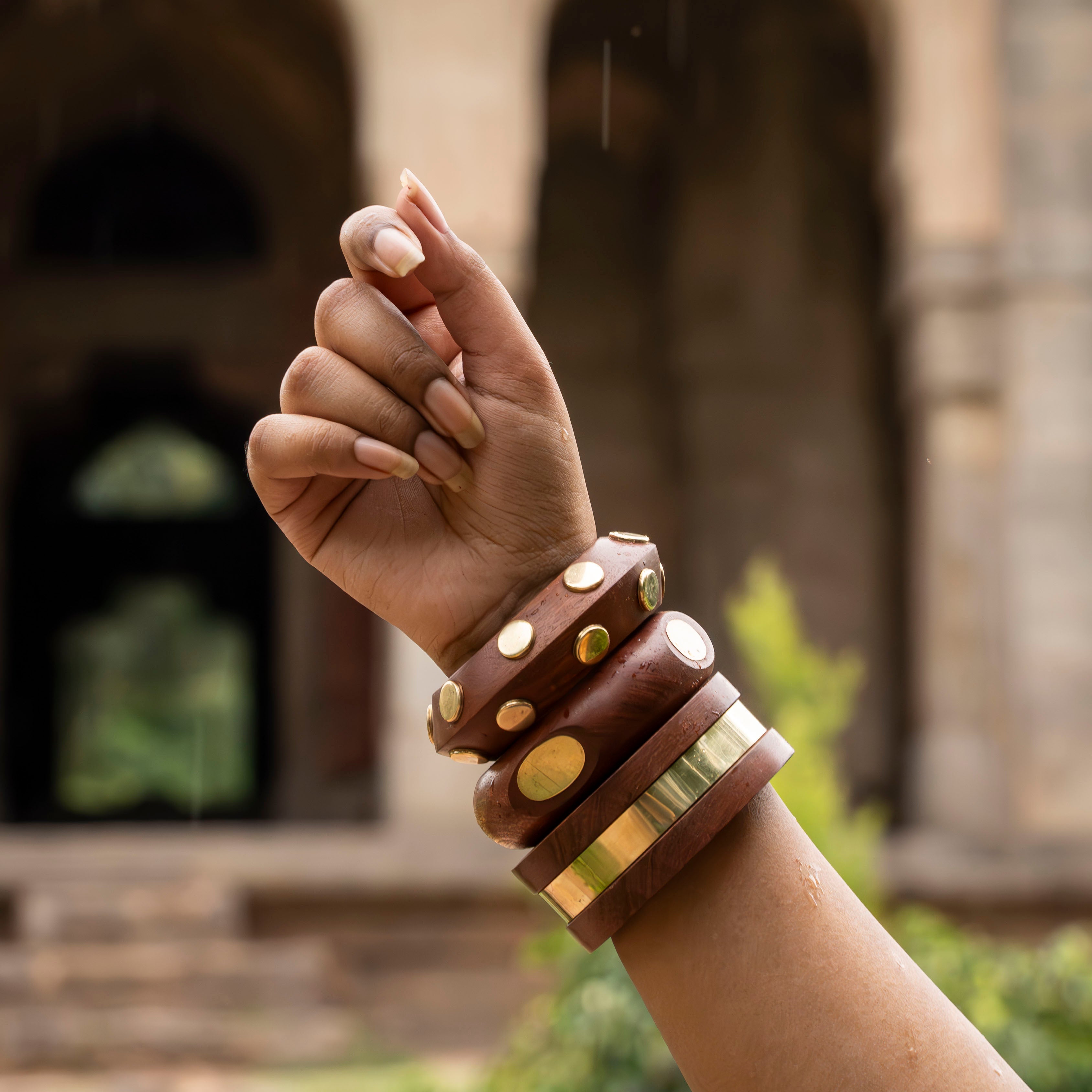 Stack of three - Assorted Wooden Bangles