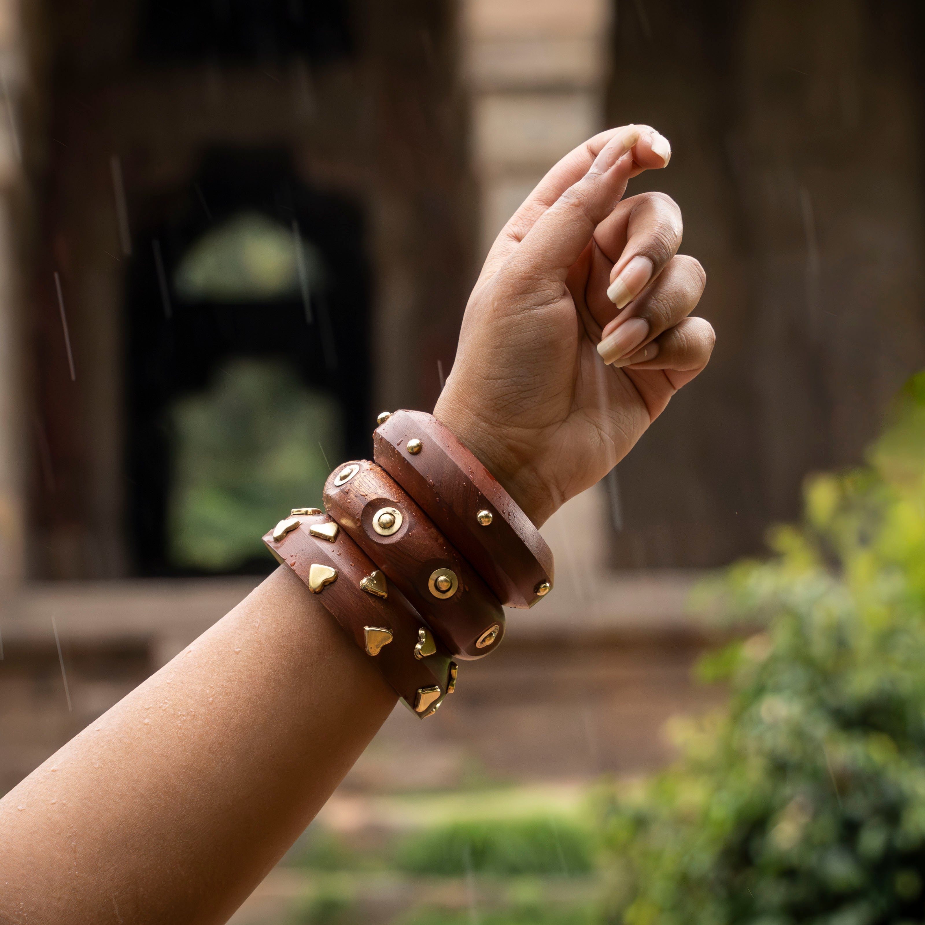 Stack of three - Assorted Wooden Bangles
