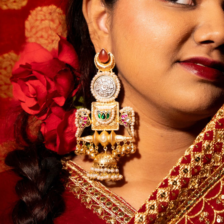 Rajlaxmi Earrings - Red Stone