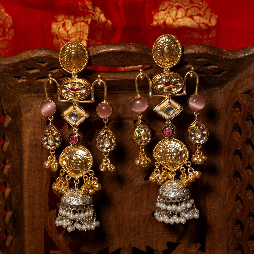 Samriddhi Earrings - Pink Stone