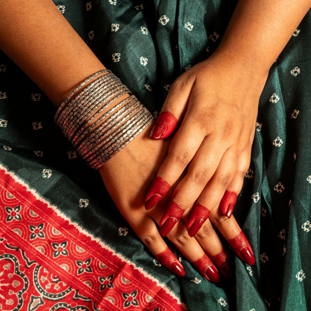 Silver Bangles Stack