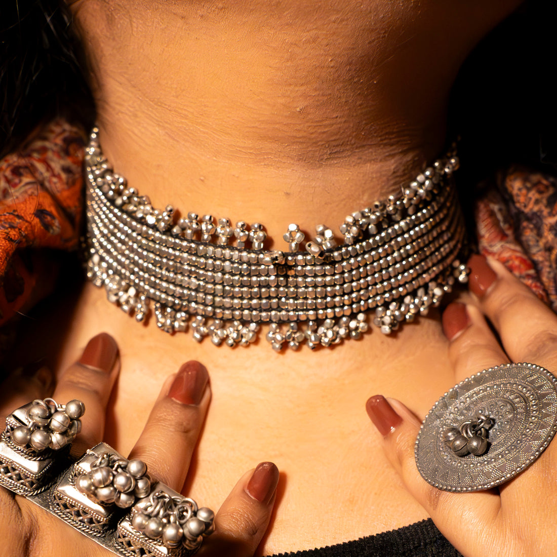 Silver Jagmag Haar Choker